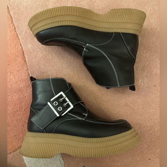 Ganni Black Buckle Boots - Picture 5 of 5